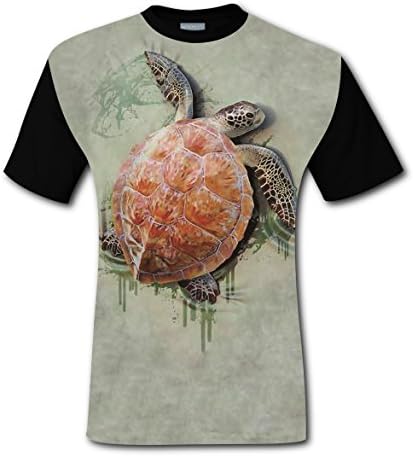 Leon Tshirt Man 100% Cotton New Fashion Shirts 3D Custome With Sea Turtle For Men XL