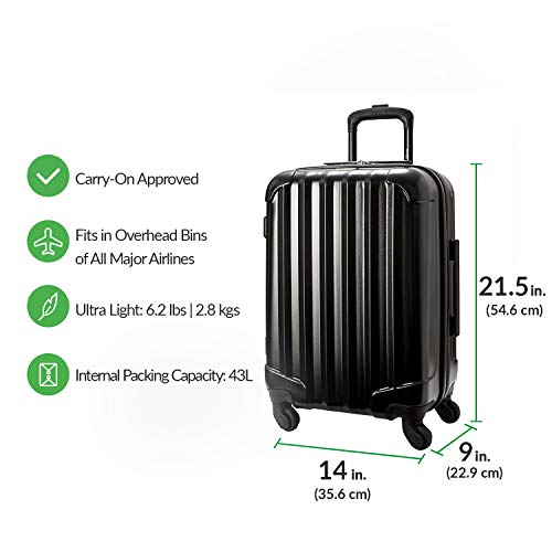 Genius Pack Hardside Luggage Spinner Going Away Luggage, Lightweight