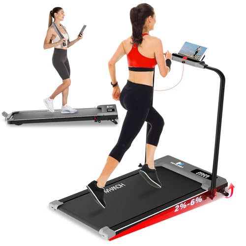 Walking Pad, HOWHAI Treadmill with Incline, Brushless 2 in 1 Foldable Under Desk Portable Treadmills for Home/Office with App, Bluetooth Music, Remote Control & LED Display (300lbs Capacity)
