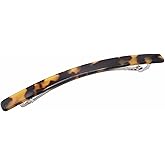 French Amie Long and Thin Large 4" Celluloid Automatic Handmade Hair Clip for Girls Strong Hold No Slip Grip Hair Claw Clips for Women, Made in France (Tokyo)