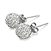 Jstyle Stainless Steel Cubic Zirconia Necklace for Women Ball Stud Earrings Jewelry Set Elegant
