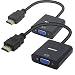 HDMI to VGA 2 Pack, Benfei Gold-Plated HDMI to VGA Adapter (Male to Female) for Computer, Desktop, Laptop, PC, Monitor, Projector, HDTV, Chromebook, Raspberry Pi, Roku, Xbox and More - Black primary