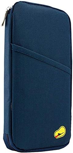 Multi Functional Family Passport Holder with Mobile Phone and Card Slots for Debit, Credit, ATM and ID Cards (Blue)(6 Months Warranty)
