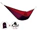 Ultralight Nylon Parachute Breathable Single Hammock with Tree Straps (Optional), Carry Bag Included-Best hammock for Camping,Backpacking,Travel,Beach,Garden - Purple/Red, Single with tree strap