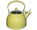 Calypso Basics by Reston Lloyd Harmonic Hum Whistling Teakettle with Glass Lid, 2.2-Quart, Lemon