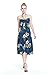 Women's Hawaiian Butterfly Luau Dress in Palm Green Hibiscus in Navy