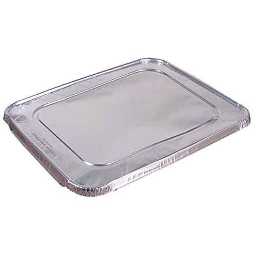 Pactiv Y101230 1/2-Size Steam-Pan Lids, 1.13" Length, 0.78" Width, 1.6" Height, Aluminum (Pack of 100)