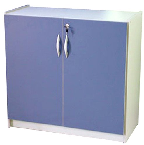 Armário de Escritório 2 Portas Cinza e Azul 69 x 82 cm