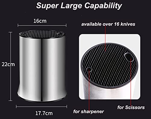 XXL Universal Knife Block Holder, 304 Stainless Steel Without Knives, Detachable for Easy Cleaning, Rust Proof