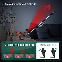 ORIA Projection Alarm Clock for Bedrooms, Alarm