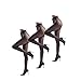 JIAYI Women's Sheer To Waist Sexy Silk Pantyhose Tights From S To XXXXL(Black 3 Pairs)