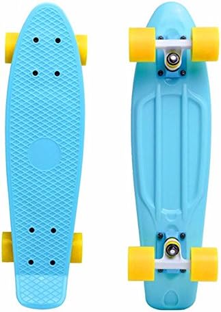 CGGHY Small Fish Skateboard Children Four Wheel Rocker Frosted Round Children Adult Adult Brush Street Skateboard, Blue