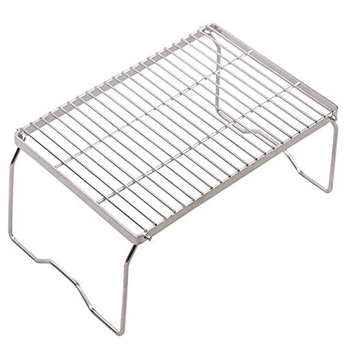 REDCAMP Large Folding Campfire Grill 304 Stainless Steel Grate, Heavy Duty Portable Camping Grill with Legs Carrying Bag