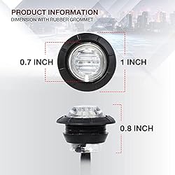 TMH 10 Pcs 3/4 Inch Clear Lens Red 3 LED Mini Round