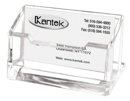 Kantek Acrylic Business Card Holder, Fits 80 Business Cards, Clear, 4 x 1 7/8 x 2 Inches (AD30)