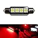 iJDMTOY 4-SMD Brilliant Red Error Free 6411 578 LED Replacement Bulb Compatible With Car Interior Dome Light or Trunk Area Light