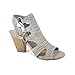 City Classified Open Toe Perforated Lace up Elastic Side Stacked Chunky Heel Sandal