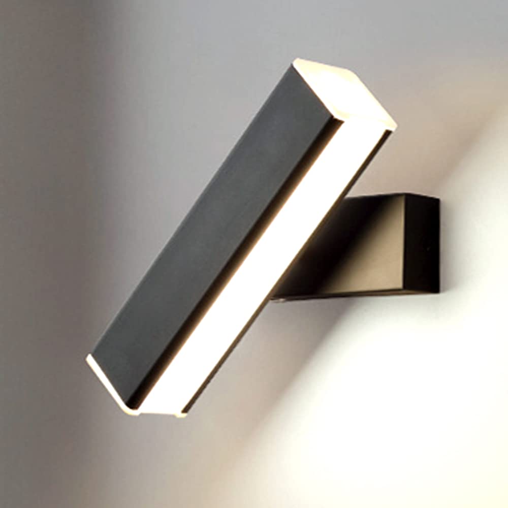Chrasy LED Wall Light Modern Indoor Bright Wall Sconce Lighting Fixture, Rotatable 350° Angle Fit for Hallway Stairs Hotels Bedside Living Room (6W Warm White, Black)