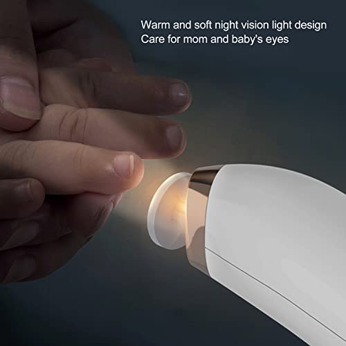Cortaúñas para Bebés Lima de Uñas Eléctrica Mini Molinillo de Uñas Eléctrico Portátil para Bebés de bajo Ruido con Luz Nocturna para Niños Adultos, corta uñas bebe, lima para bebe accesorios de bebe | Recargable USB, ABS Seguro, Portátil, luz Nocturna, Regalo para Bebe Recien Nacido, Apta Bebés y Adultos, Blanco