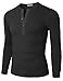 H2H Mens Casual Slim Fit Basic Henley Long Sleeve T-Shirt