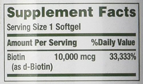 NATURE’S BOUNTY BIOTIN 10,000 MCG, RAPID RELEASE SOFTGELS 120 EACH