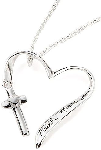 Footnotes Faith Hope Love Heart Cross Necklace
