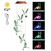 Solar Hummingbird Wind Chimes Outdoor, Color-Changing Led Decorative Light Charging by USB and Mobile Solar Power for Home/Yard/Pation/Garden