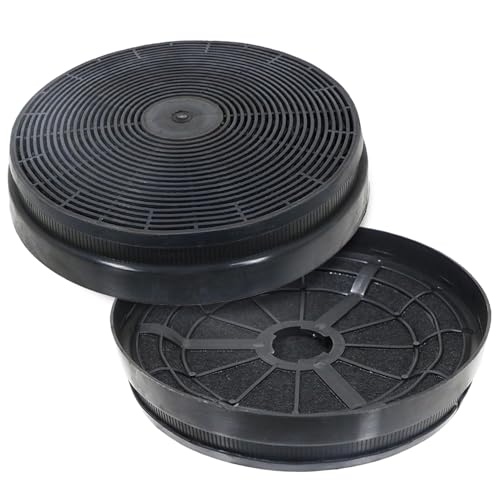 2PCS Carbon Charcoal Filter, Active Carbon Charcoal Odour & Grease Filters, Charcoal Filters for Cooker Hood, Replacement for Extractor Vent Fan, Easy Installation, Round Shape