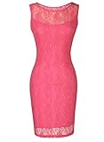 Mooncolour Women's Lace Floral Sleeveless Bodycon Long Midi Dress