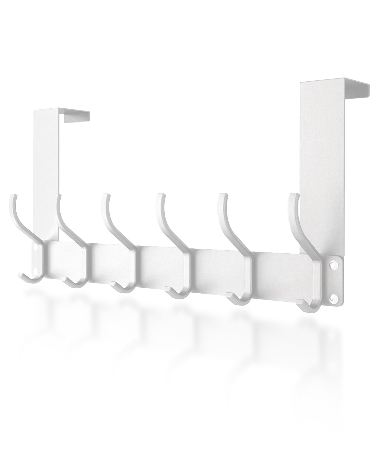 Lorrtta Over Door Hook, Stainless Steel Door Hanger with 12 Hooks - No Drilling, Assembly-Free for Coats, Clothes, Hat, Towel, Jacket - Bedroom Space Saving - Black