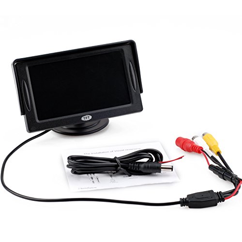aokur 12V Parking Backup IR Camera Night vision Kit with 4.3" LCD Monitor Pickup Truck Camper Reverse RearView Monitor - Thumbnail 3