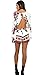 Ayliss Women Chiffon Two Piece Outfit Long Sleeve Backless Bohemian Crop Top and Short Set,S White