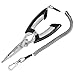 Booms Fishing H01 Small Fishing Pliers Scissors Braid Cutters Lightweight Stainless Steel Fishing Tools Split Ring Pliers Hook Remover - Black