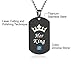 His Queen Her King Couple Pendant Necklaces His & Hers Matching Set Titanium Stainless Steel Couple Pendant Necklace Engraved Jewelry Set, Perfect for Anniversary, Valentine's Day, Romantic Gifts for Him and Her, in a Gift Box