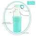 NOBVAN Glass Water Bottle with Colorful Soft Silicone Sleeve Sports Camping Canteen Outdoors Creative Cup Children Couples Silicone Antiskid Kettle Glass-300ml(10oz) (Azure, 300ml-10oz)