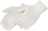 Liberty K4517Q Cotton/Polyester Regular Weight Plain Seamless Knit Glove with Elastic String Knit Wrist, Large, Natural White (Pack of 12)