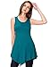 Made By Johnny MBJ WT671 Womens Summer Sleeveless Irregular Handkerchie Hem Loose Tunic Tops Flowy Blouses Shirt L Teal