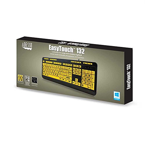 Adesso Luminous 4 X Large Print Multimedia Desktop USB Keyboard (AKB-132UY)