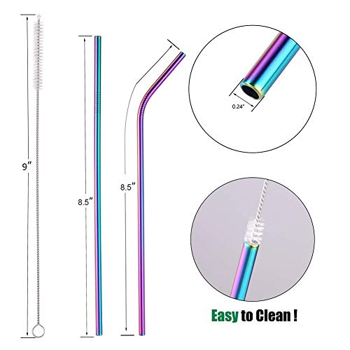 image for Stainless Steel Straws, Daily-Life Set of 6 for 20 or 30oz Tumblers Cu