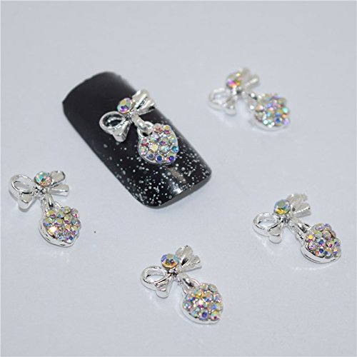Buy Generic 10psc New Rhinestone Color Peach Heart 3d Nail Art