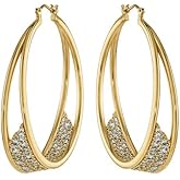 SWAROVSKI Gilded Treasures Hoop Earrings Gold