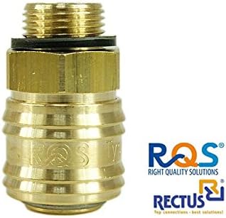 '1 Piece Air Line Coupling With Tailpiece TYP26 RQS with External Thread 1/4 ", 1/2", 3/8 to choose from/Connector/Closed/Hardened/Brass Outer Casing/Compressed Air/Compressor/Vulkanisierung/Workshop/DIY/Tool/Workshop/Tool/Made in Germany/Pneumatic/Highest Quality/Hose Nozzle/Universal Use/New