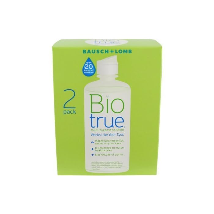 BioTrue Contact Lens Solution for Soft Contact Lenses, Multi-Purpose, 10oz Pack of 2