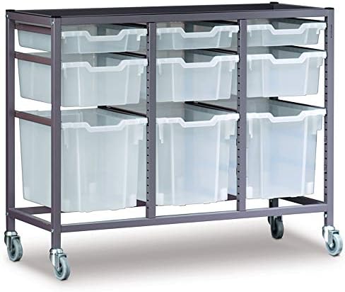 3 Column Gratnell Trolley Storage Cart (40x17x34")