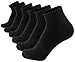 Aserlin Mens Athletic Socks Performance Cotton Cushioned Just Cover Above Ankle Socks for Sport and Casual 6-Pack-6Black
