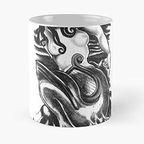 Amazon Com Medusa Symbol Thriller Tattoo Cool Drawing Pencil Horror The Best 11oz White Marble Ceramic Coffee Mug Coffee Cups Mugs