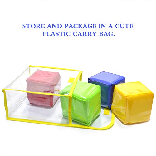 Eamay Playing Game Dice Soft Foam Cubes, Set of 4 Learn Pocket Cubes