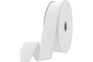 KMER LIFE 1-1/2" X 100 Yards White Grosgrain Ribbon, Premium Grosgrain Ribbon for Sewing, Gift Wrapping, Bow Making, Wedding Decor, Wrapping and More (White)