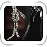 Cathercing Crystal Knot Pendant Long Necklace for Women Sweater Chain Statement Necklace Choker Adjustable Elegant Jewelry Rhinestone Accessories Dressy Collocation Winter Evening Party Wedding