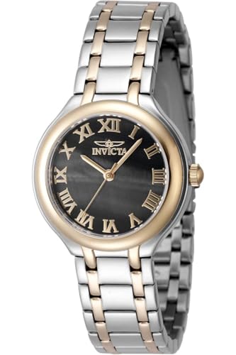 INVICTA Wildflower Lady 32mm Stainless Steel Gold + Steel Black dial PC21J Quartz